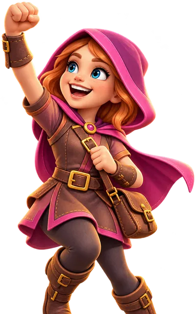 Lina, l’aventurière à la capuche rose